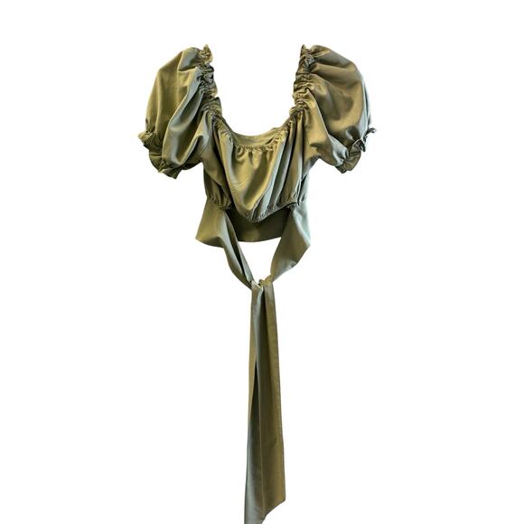 Cider Celery Green Peasant Shirt Size Small - Picture 3 of 6